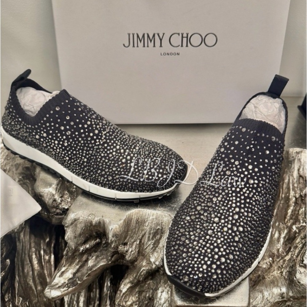 Jimmy Choo Black and Silver Studded Sneakers limited edition Norway